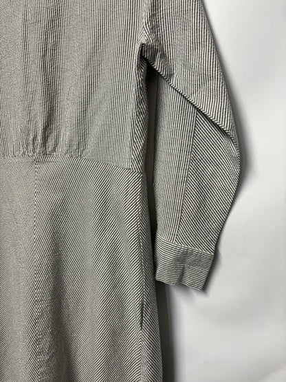 Maje Grey and White Striped Cotton Dress 12