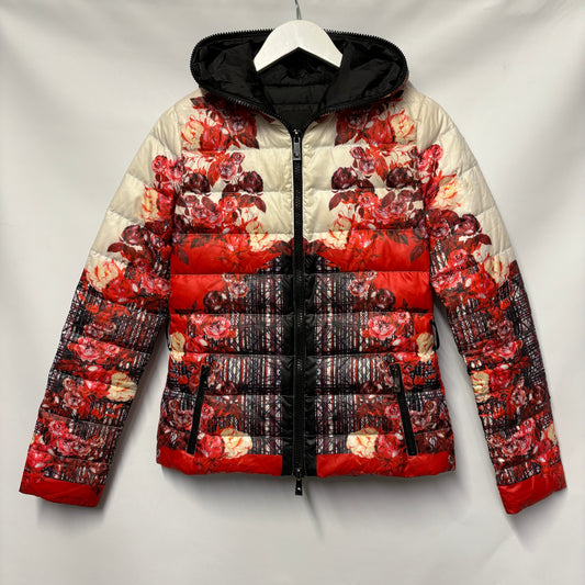 Pinko Red and White Floral Padded Down Jacket 10