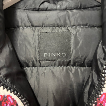 Pinko Red and White Floral Padded Down Jacket 10