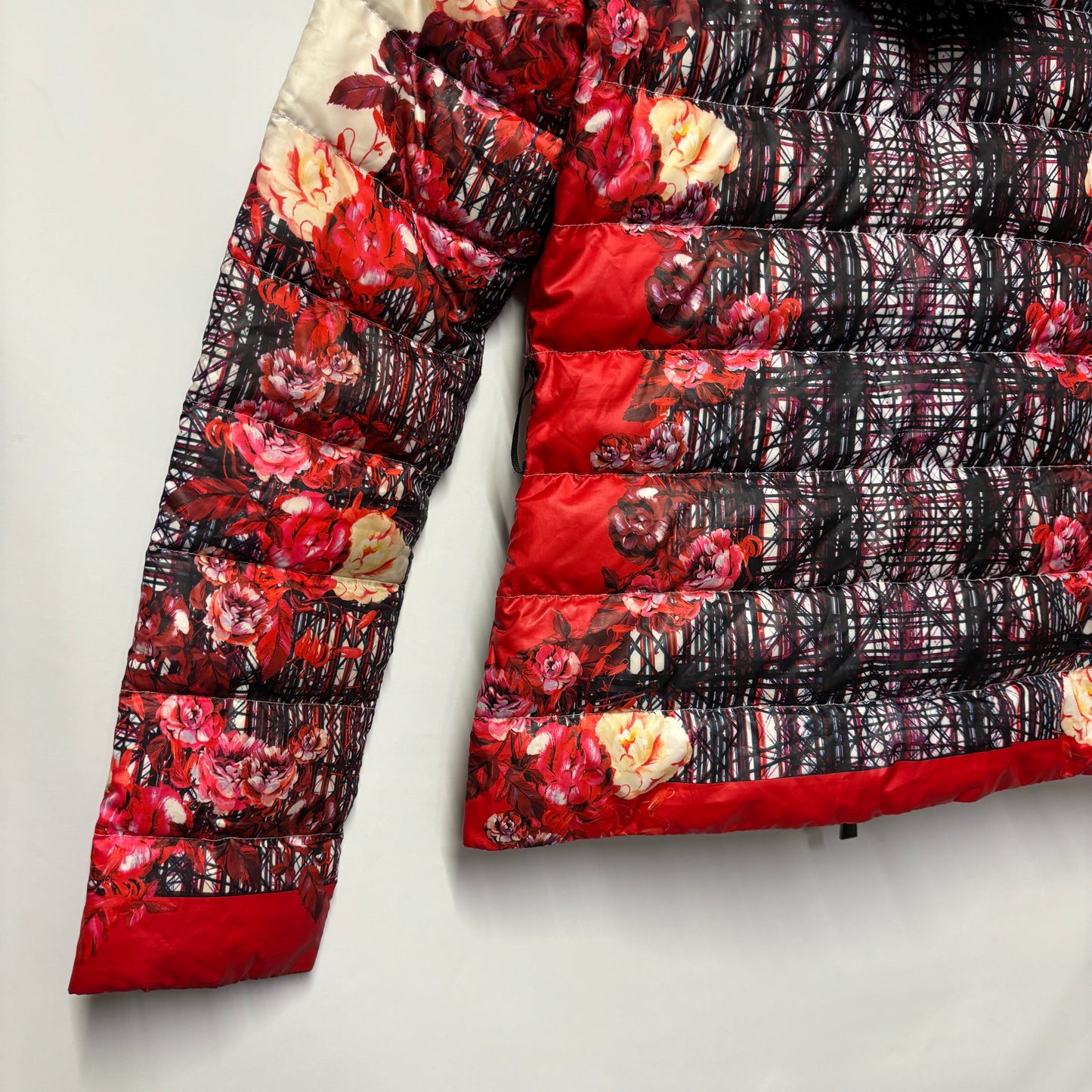 Pinko Red and White Floral Padded Down Jacket 10