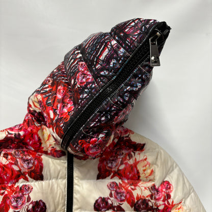 Pinko Red and White Floral Padded Down Jacket 10