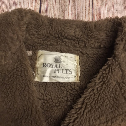 Royal Pelts Handmade in England Brown Sheepskin Coat Size Ch 40"