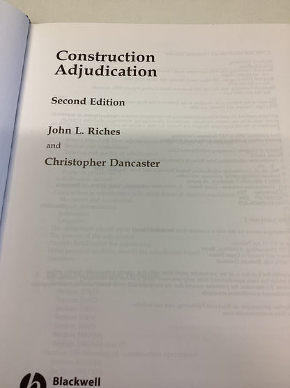 Construction Adjudication Riches & Dancaster Second Edition