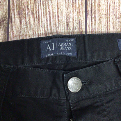 Armani Jeans J21 Regular Black 98% Cotton Trousers Size W32 L34