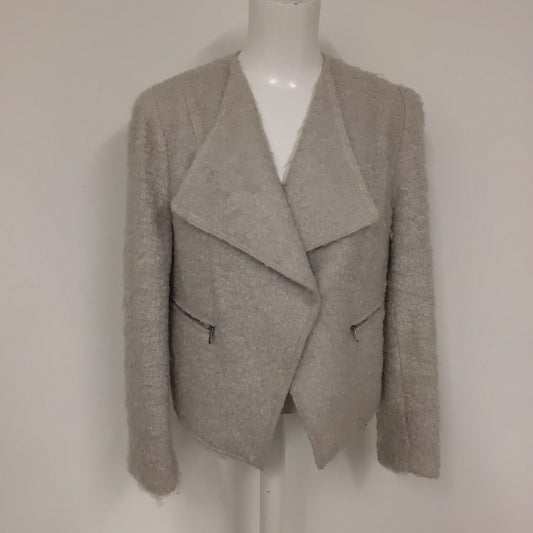 Mint Velvet Grey Teddy Bear Jacket Cardigan Size 14