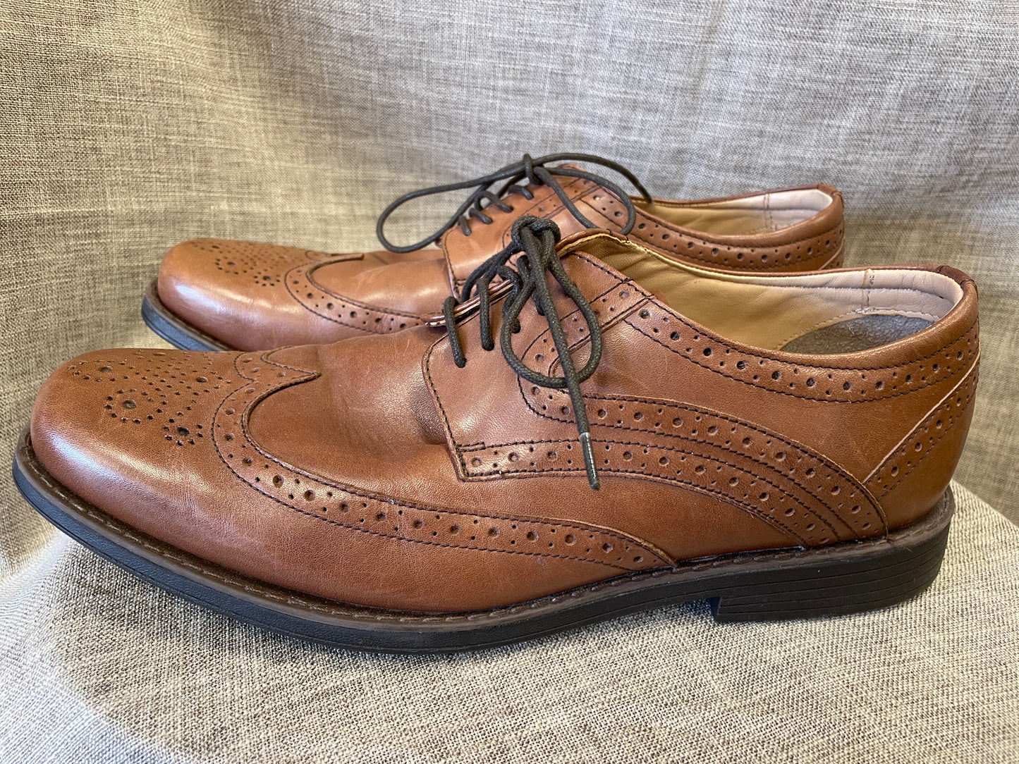 Henley Brown Leather Brogue Shoes UK 10