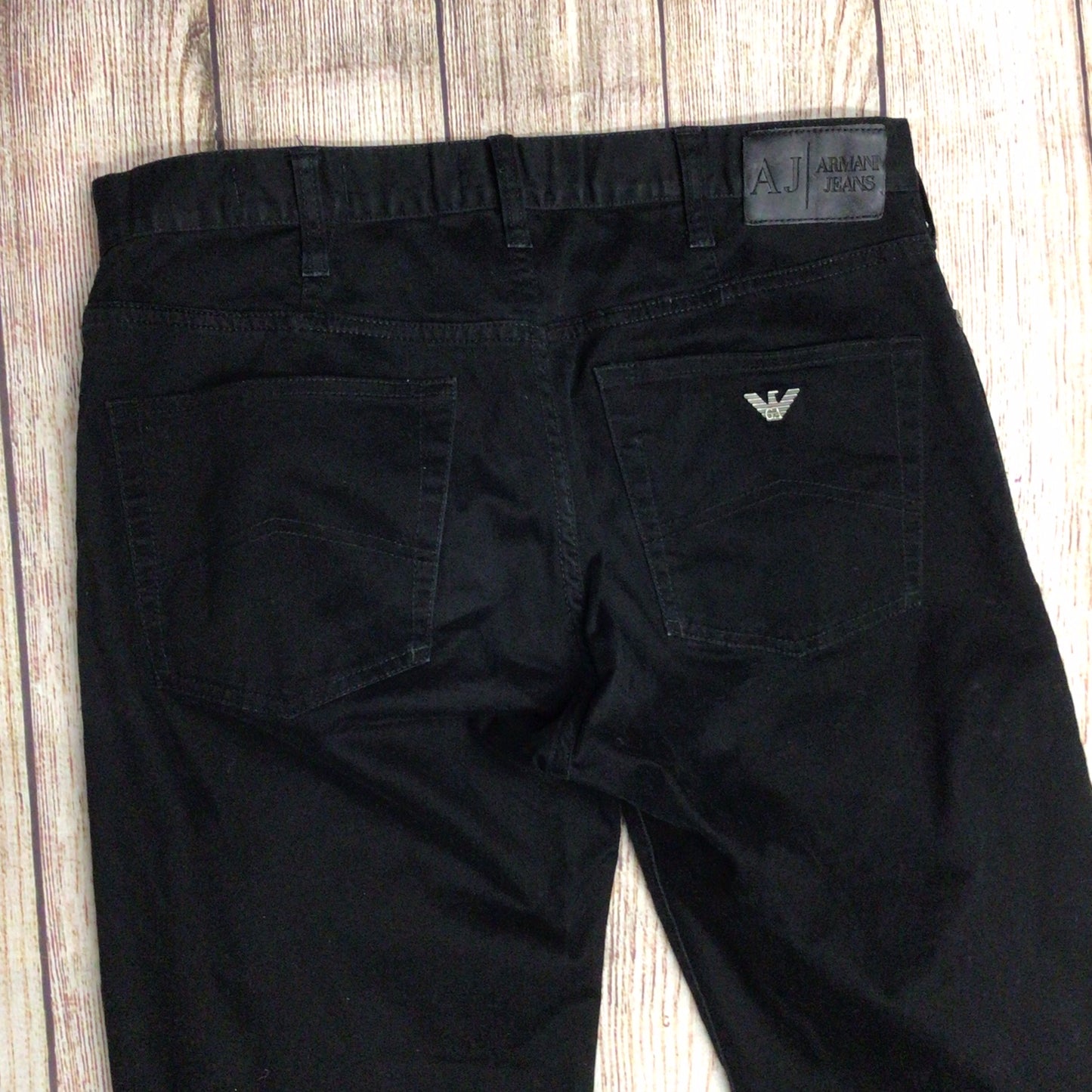 Armani Jeans J21 Regular Black 98% Cotton Trousers Size W32 L34