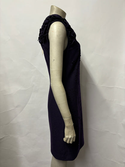 Per Una Speziale Purple Wool Blend Lazer Cut Sleeveless Dress 10 BNWT