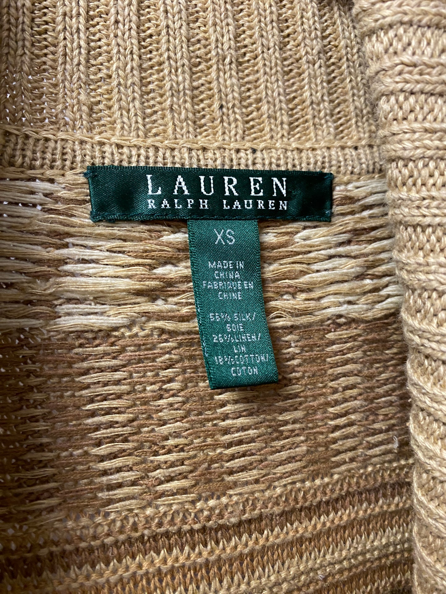 Ralph Lauren Beige Silk Blend Long Vest Cardigan XS