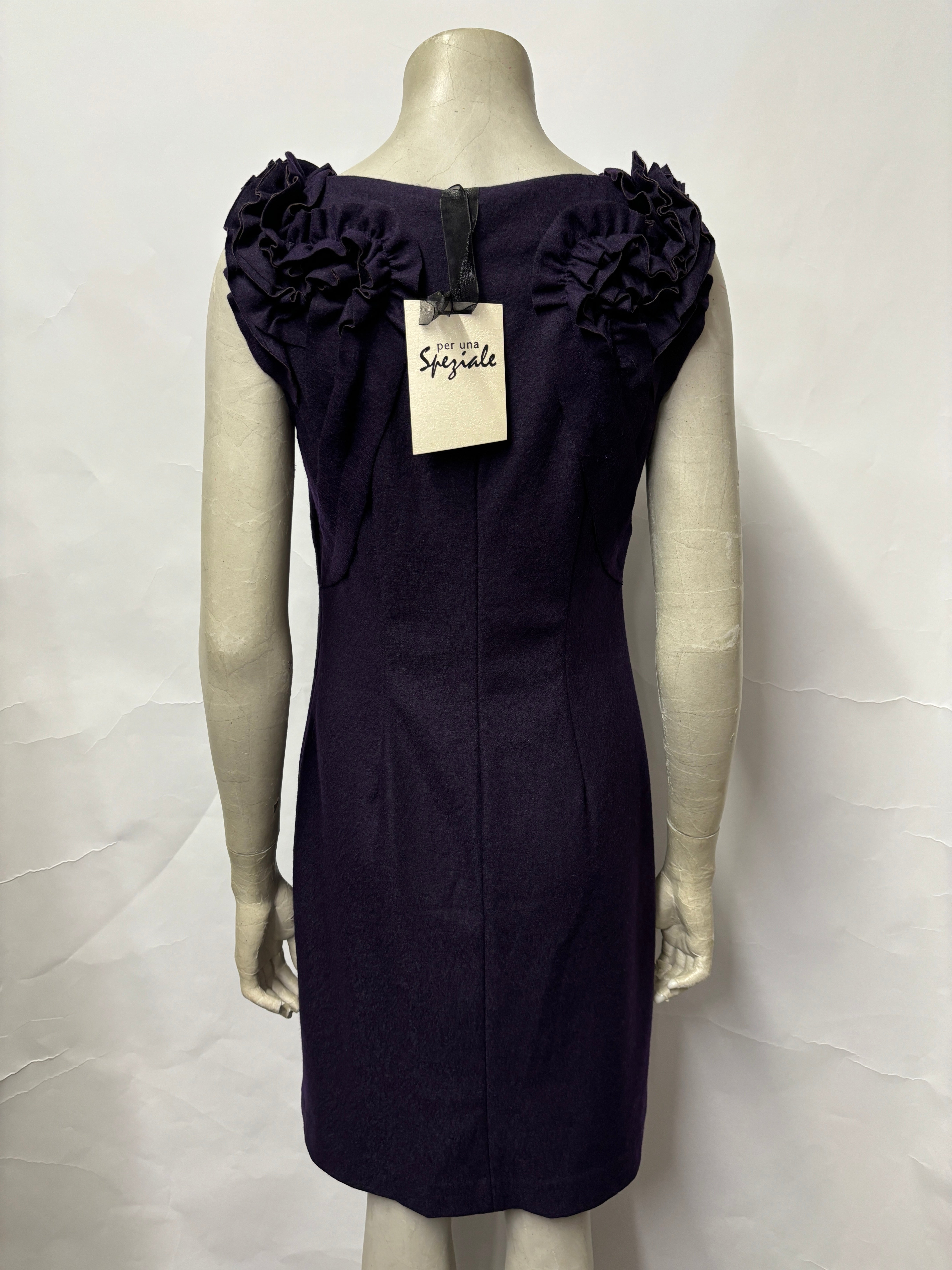 Per Una Speziale Purple Wool Blend Lazer Cut Sleeveless Dress 10 BNWT Shop for Shelter