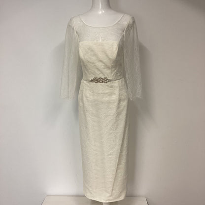 BNWT Monsoon Bridal Ivory Lace Pencil Dress with Belt Size 14