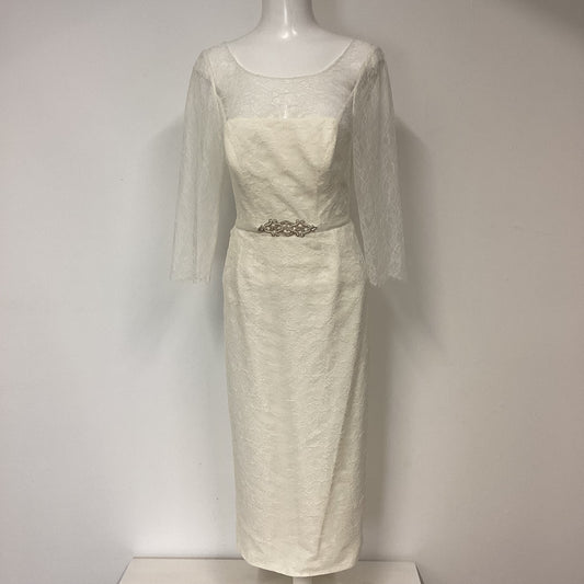 BNWT Monsoon Bridal Ivory Lace Pencil Dress with Belt Size 14 RRP £159