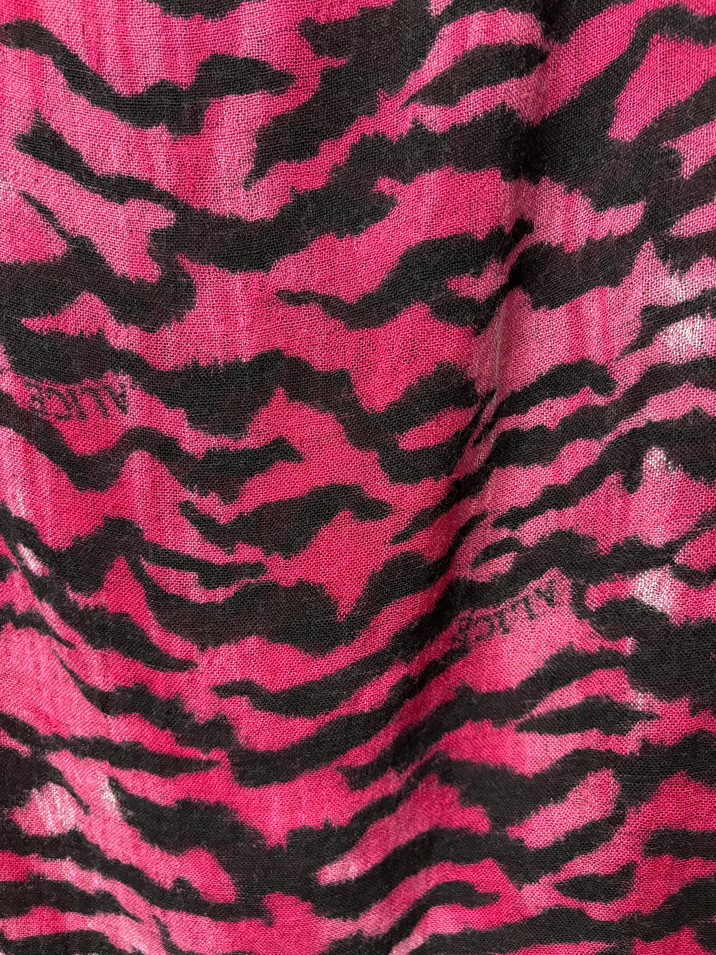 Alice by Temperley Pink Wool and Viscose Animal Print Scarf