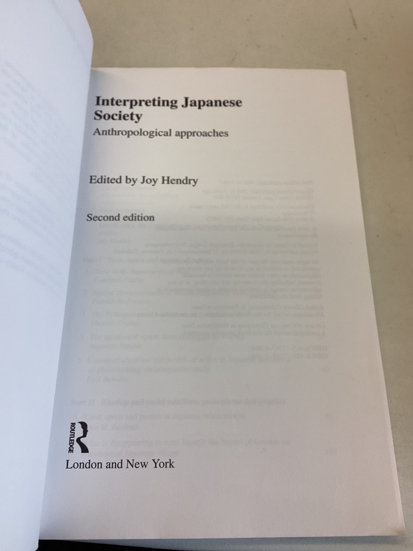 Interpreting Japanese Society Second Edition