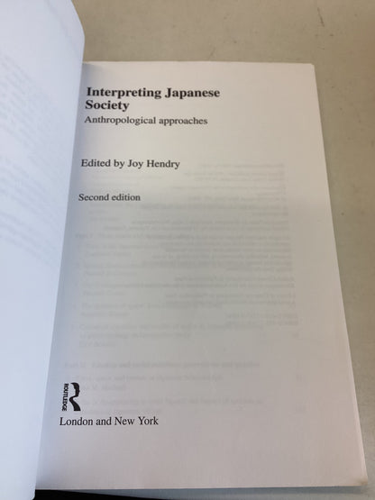Interpreting Japanese Society Second Edition