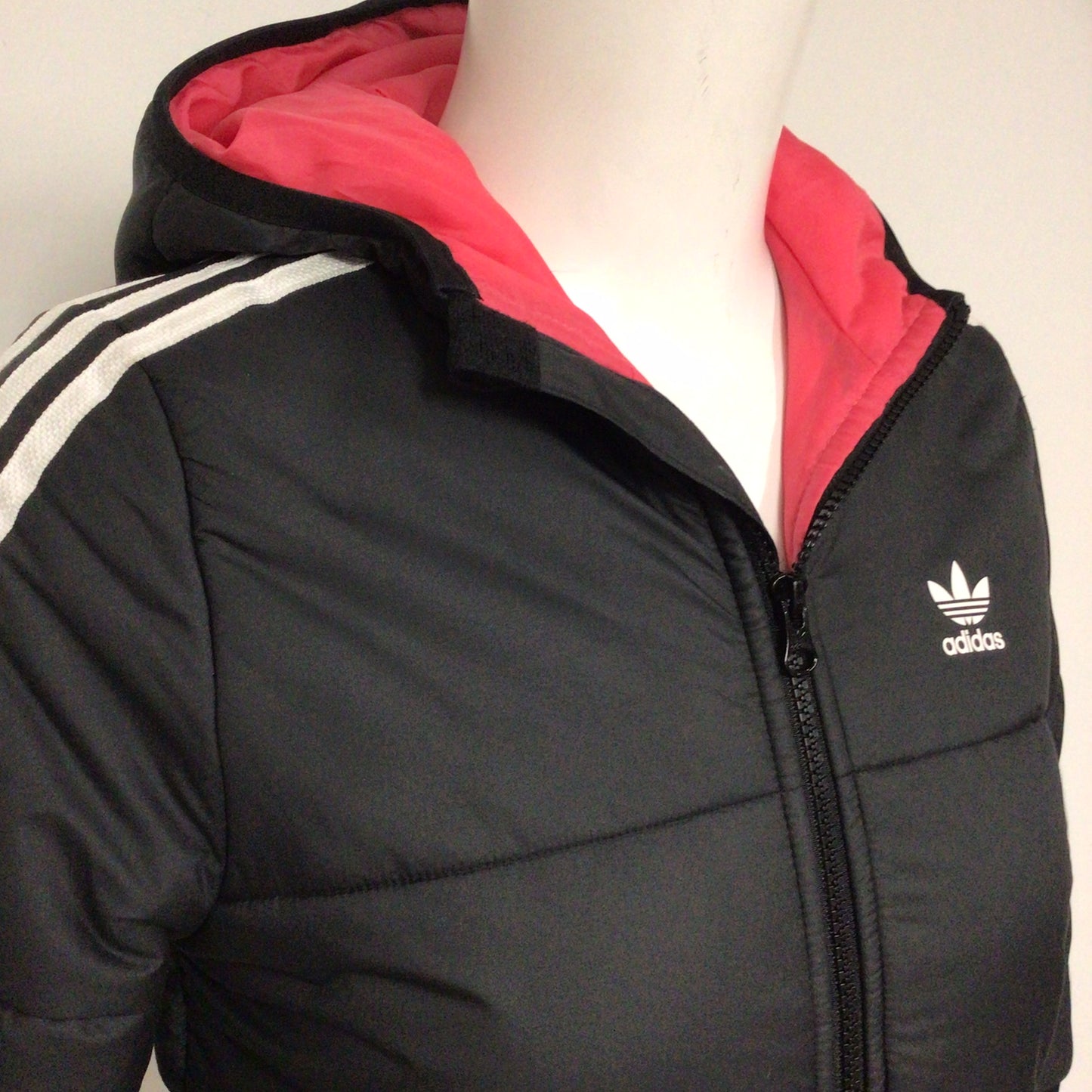 Adidas Black Kids Hooded Padded Jacket Size 7-8 yrs