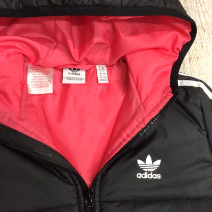 Adidas Black Kids Hooded Padded Jacket Size 7-8 yrs