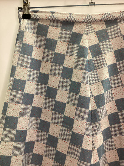 Vintage Blue Checkerboard Skirt W29