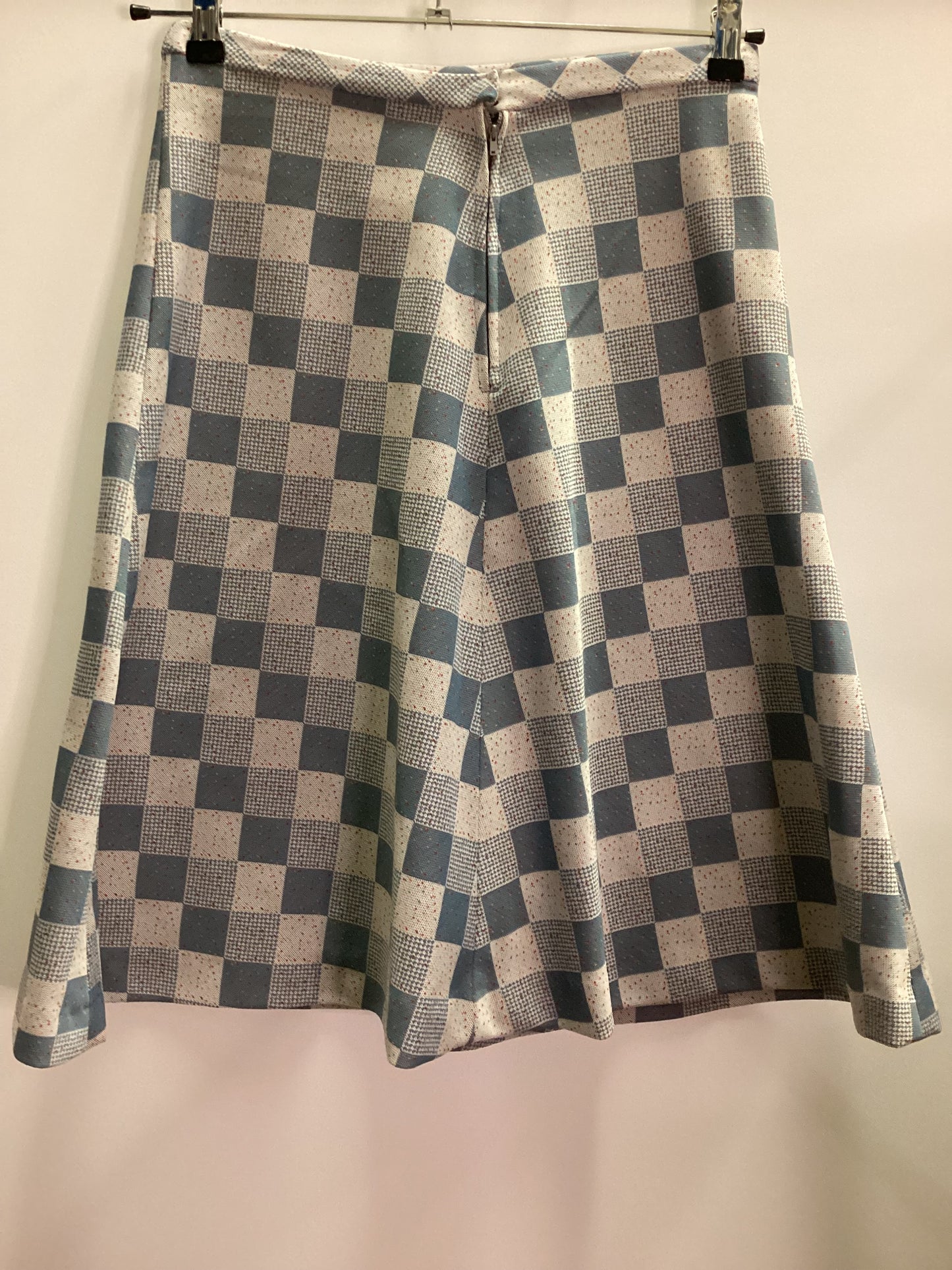 Vintage Blue Checkerboard Skirt W29