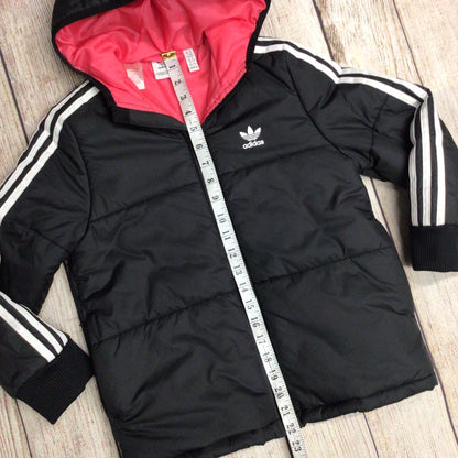 Adidas Black Kids Hooded Padded Jacket Size 7-8 yrs