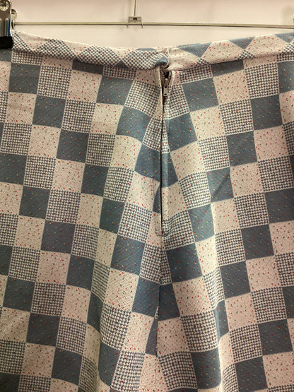 Vintage Blue Checkerboard Skirt W29