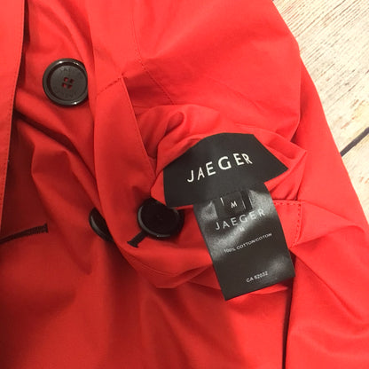 Jaeger Black/Red Reversible Double Breasted Trench Coat w/Belt 100% Cotton Size M