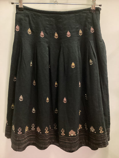 Vintage Malcolm & Co Linen and Rayon Embroidered Skirt Size 10