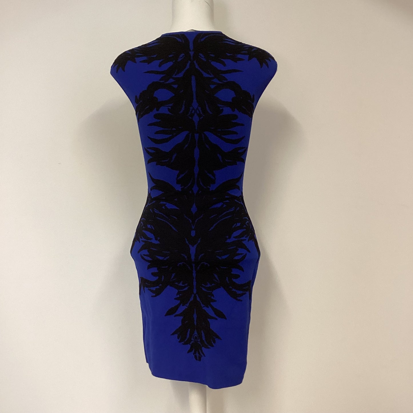 Alexander McQueen Blue Black Bodycon Dress Size XS