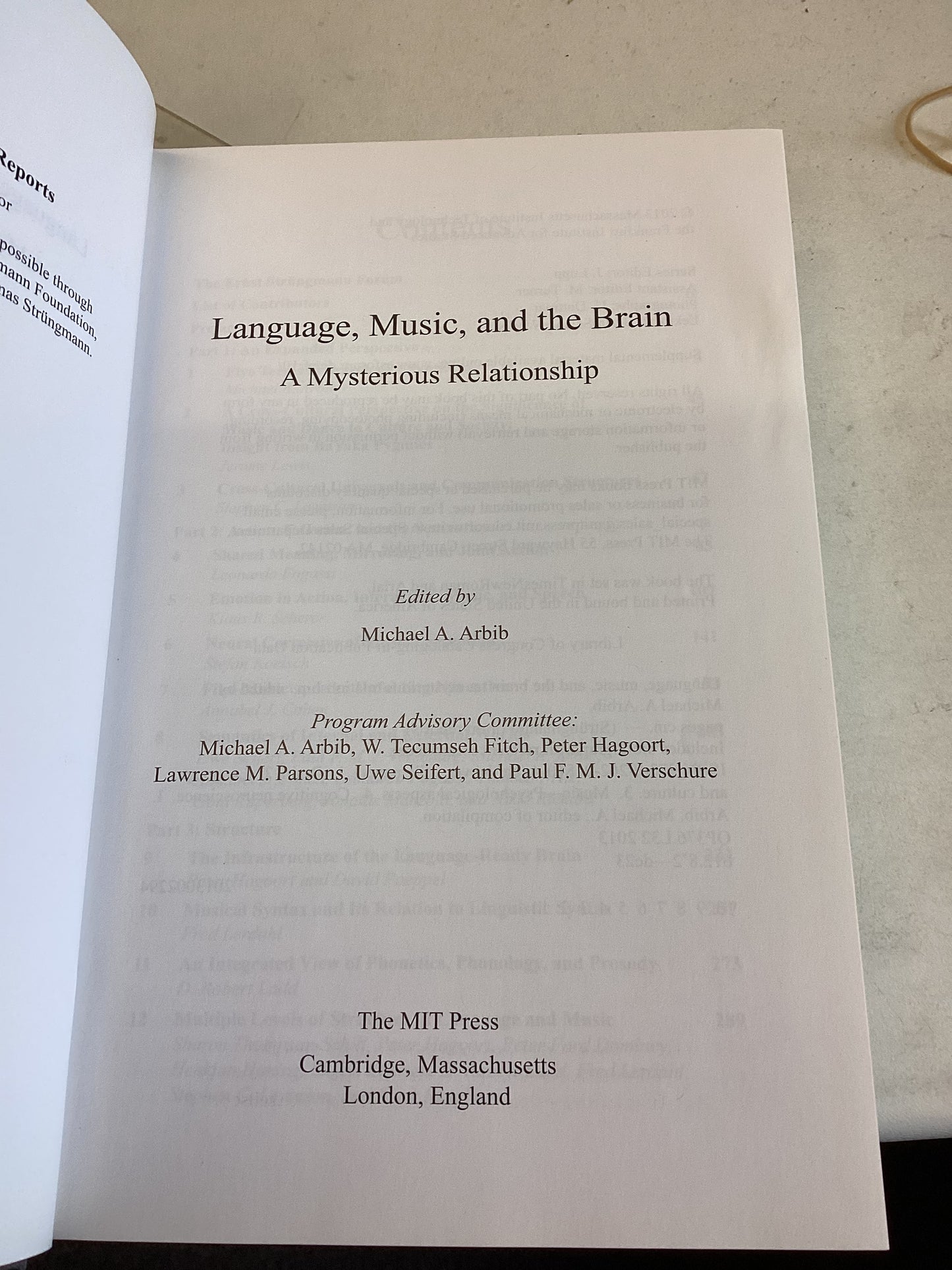 Language Music and The Brain A Mysterious Relationship Edited By Michael A Arbib