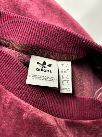 Adidas Originals Maroon Velvet Three Stripe Sweatshirt 6