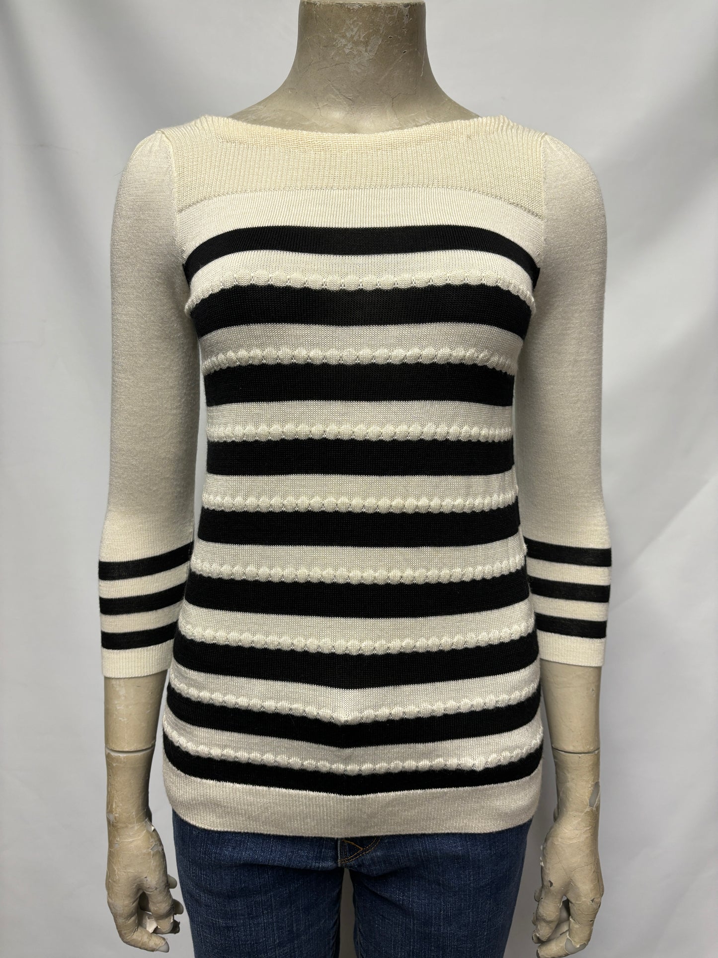 Loft Black and White Knitted Jumper X-Small