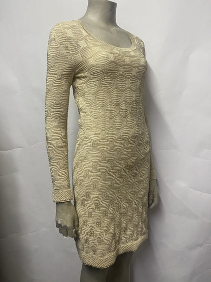 Missoni Gold Fine Knit Midi Dress Small