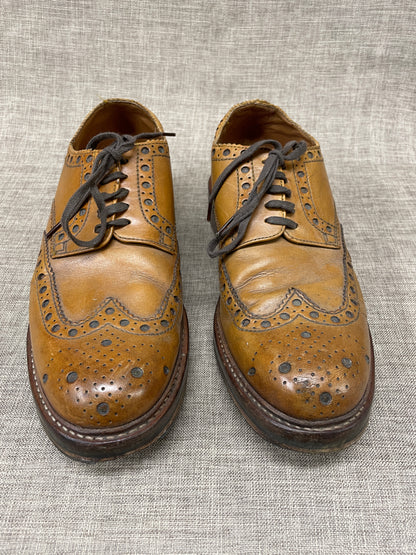 Grenson Light Tan Leather Brogue Shoes UK 8