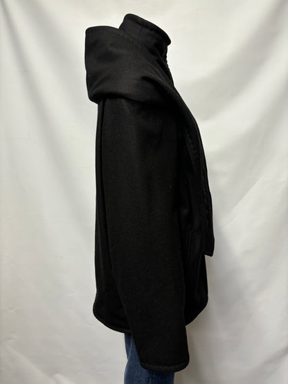 Jean Paul Gaultier Black Wool Large Collar Coat Small