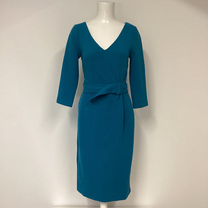 BNWT Boden Teal Blue Ribbed Dress W/ Belt Size 10