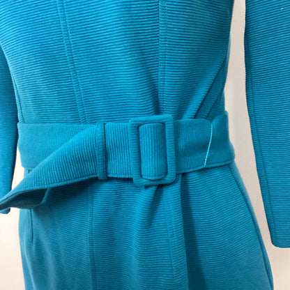 BNWT Boden Teal Blue Ribbed Dress W/ Belt Size 10