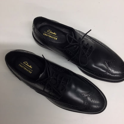 BNIB Clarks Black James Wing Leather Brogue Shoes Size 8 UK