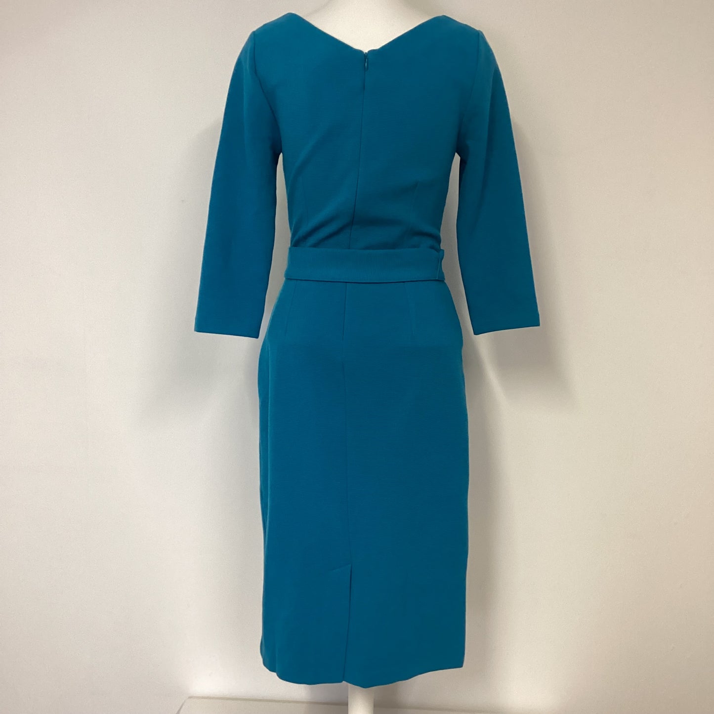 BNWT Boden Teal Blue Ribbed Dress W/ Belt Size 10