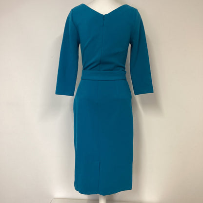 BNWT Boden Teal Blue Ribbed Dress W/ Belt Size 10