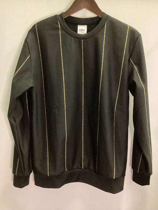 Zara Black and Gold Stripe Sweatshirt Size S