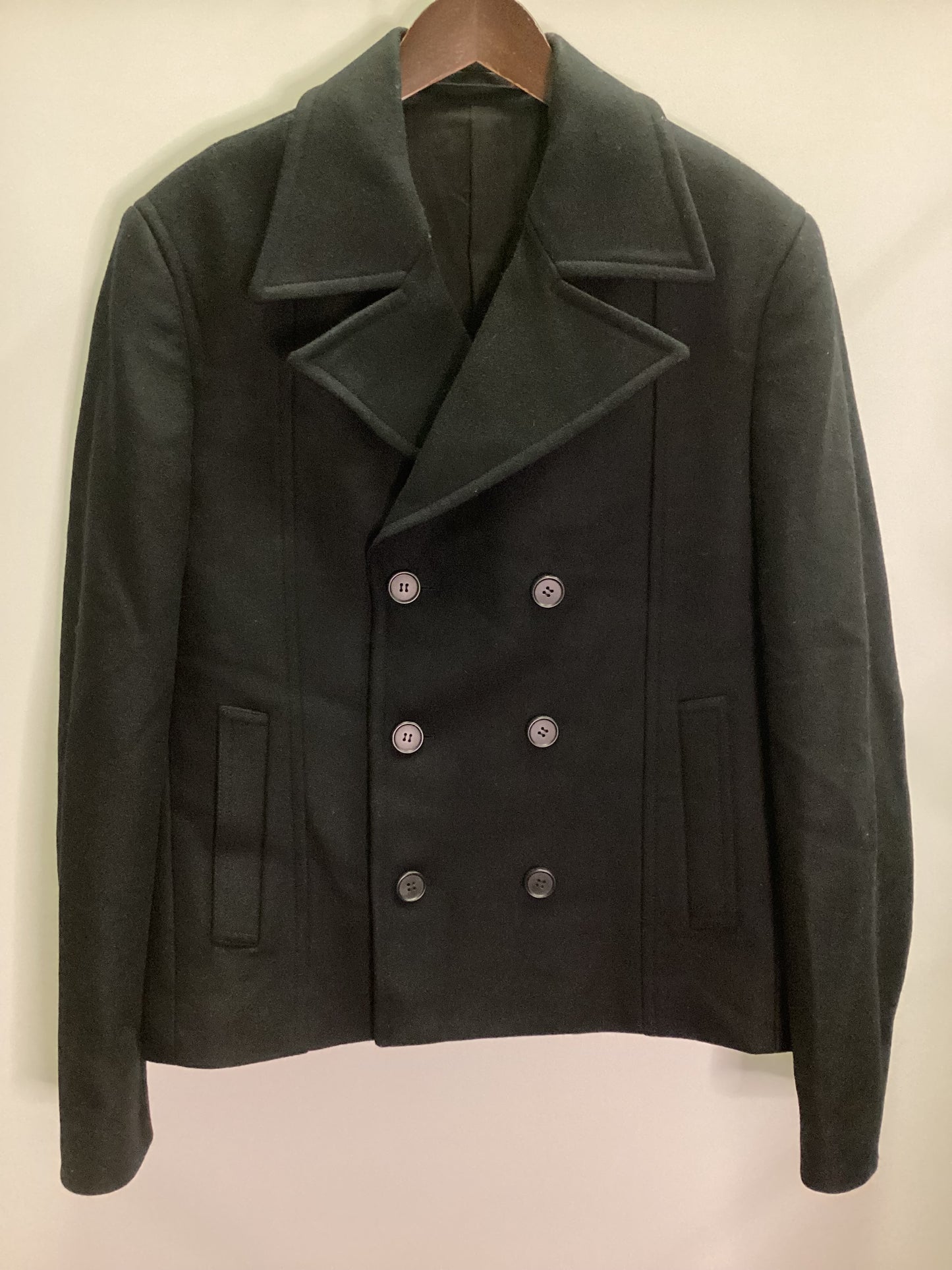 All Saints Black Peacoat Size 38