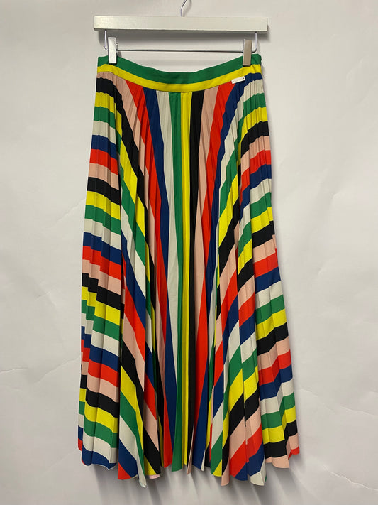 Cafe Noir Multicolour Stripe Pleat Midi Skirt Medium