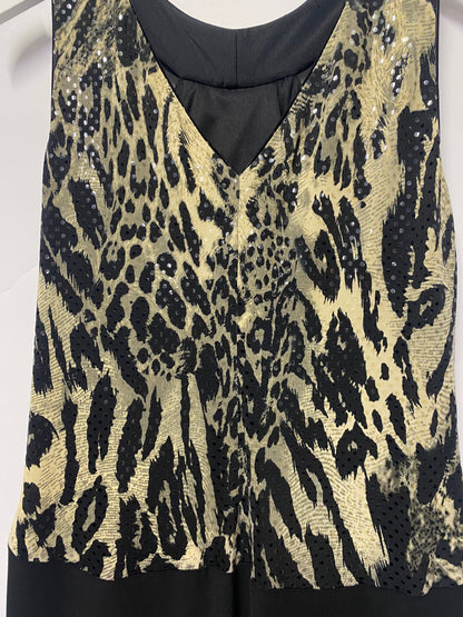 Joseph Ribkoff Black and Animal Print Party Dress 14