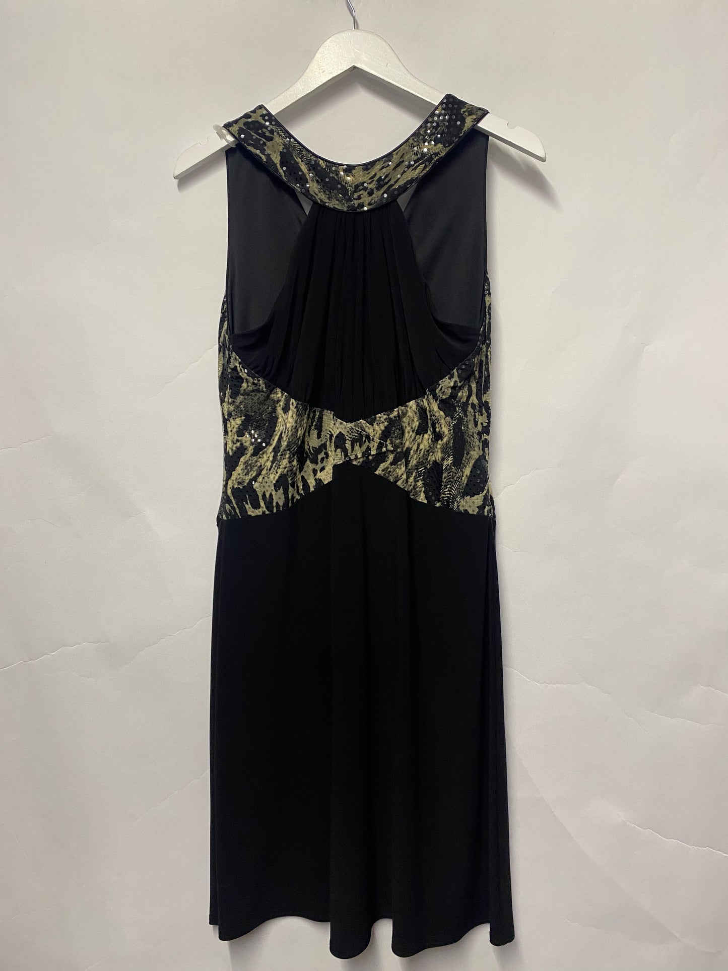 Joseph Ribkoff Black and Animal Print Party Dress 14