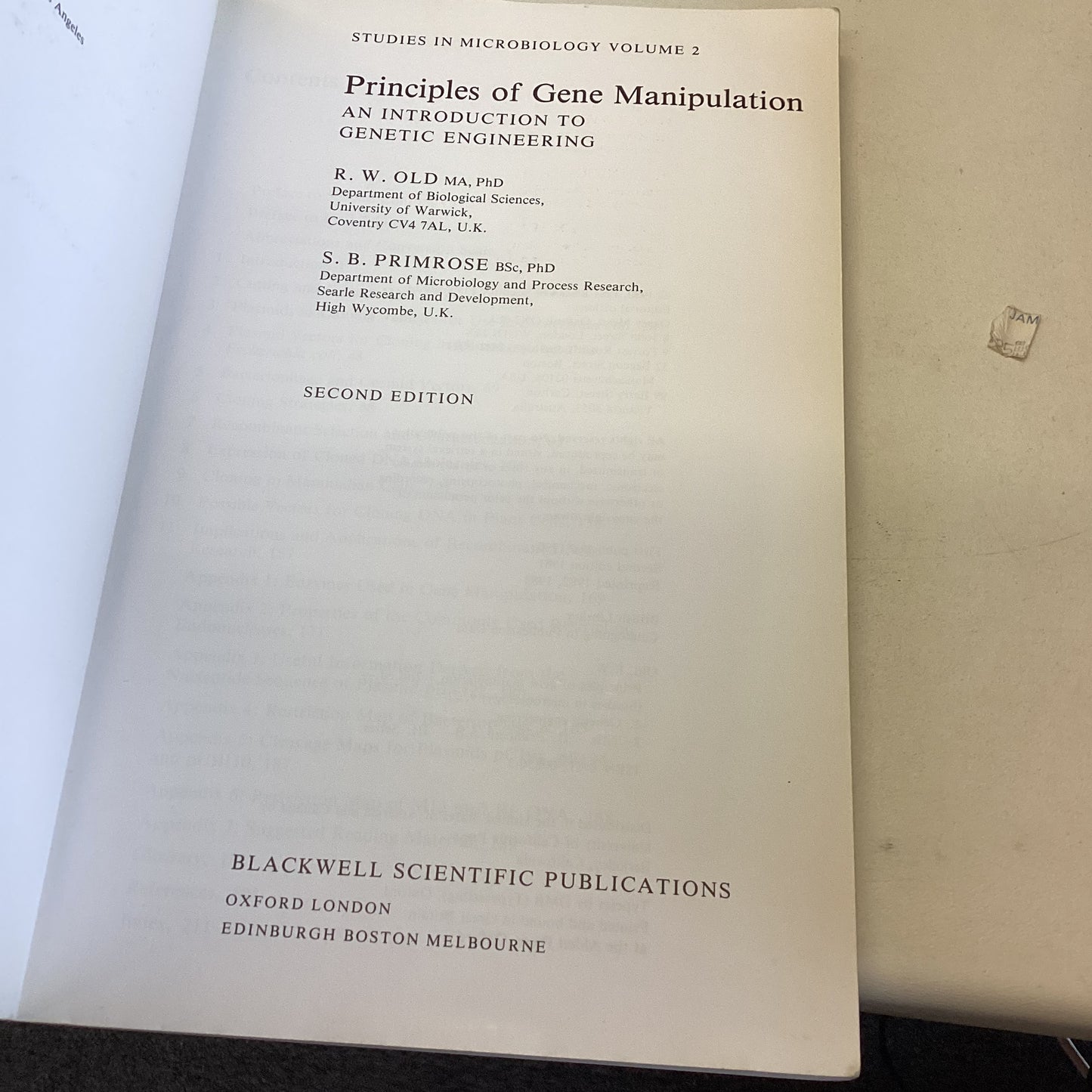 Principles of Gene Manipulation An Introduction to Genetic Engineering Second Edition