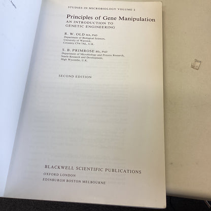 Principles of Gene Manipulation An Introduction to Genetic Engineering Second Edition