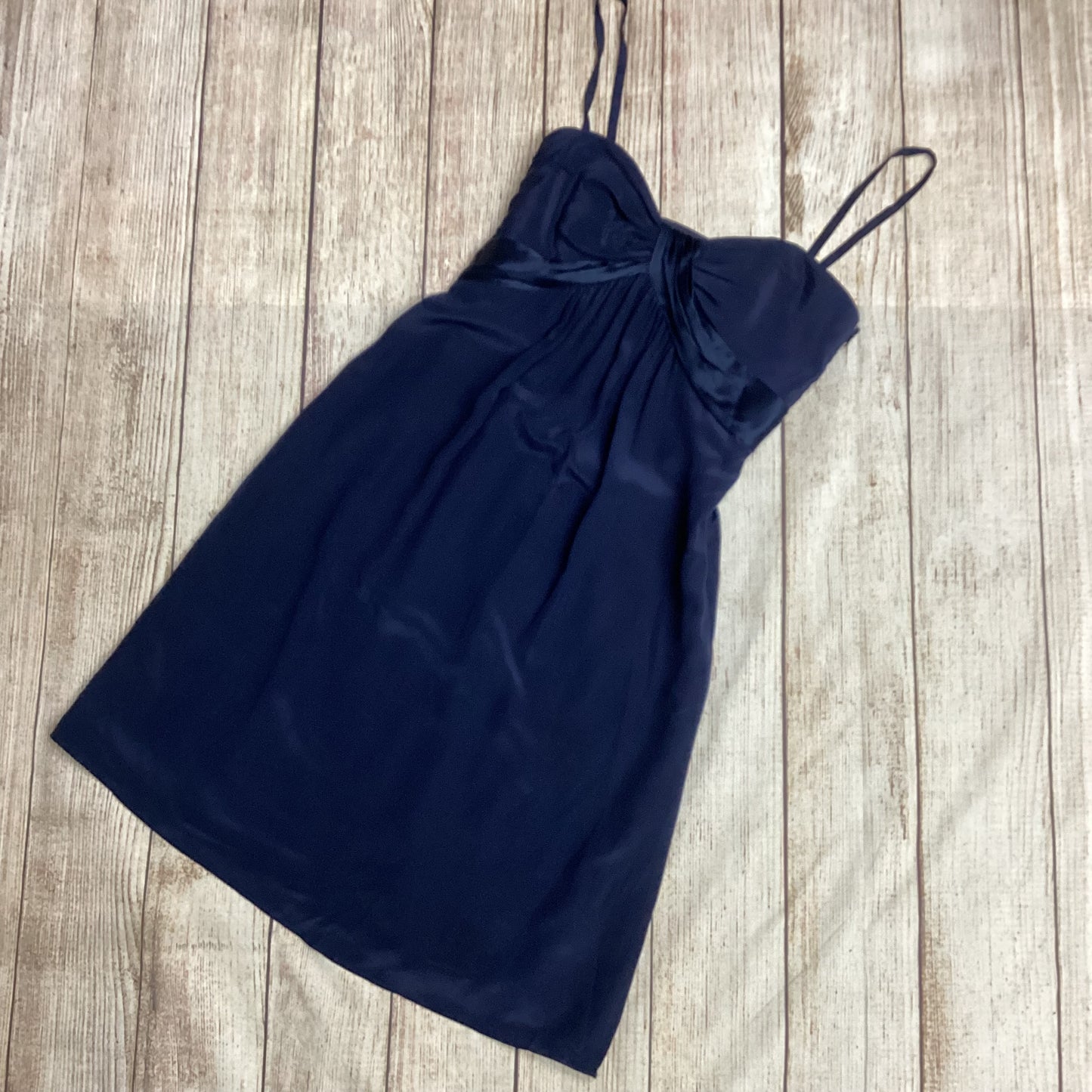 Coast Navy Blue 100% Silk Dress w/Removable Straps Size 10