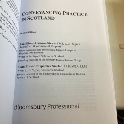 Conveyancing Practice In Scotland Seventh Edition Ann Stewart Euan Sinclair