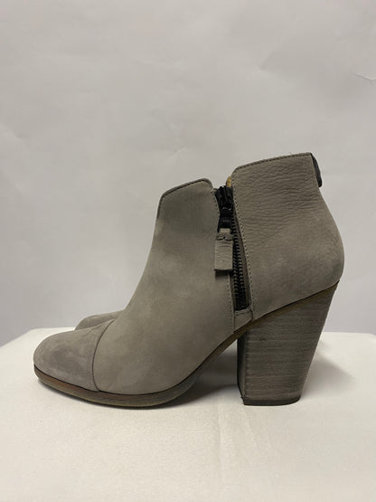 Rag and Bone Grey Suede Ankle Boots with Zips 3.5