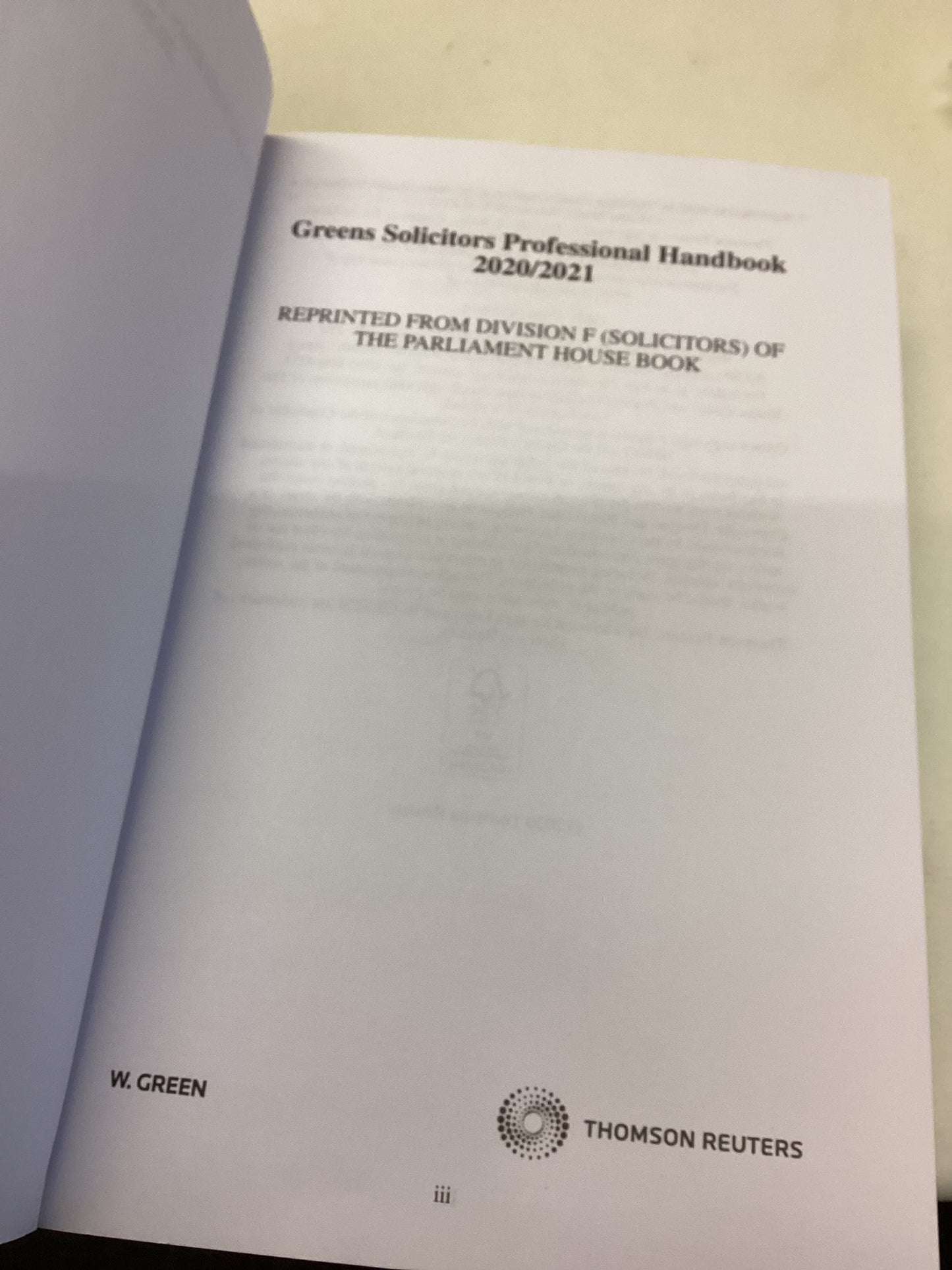 Solicitors Professional Handbook 2020-2021 Greens